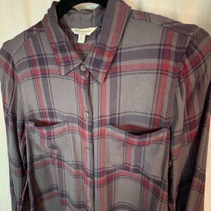 Lucky Brand Plaid Button Down Shirt Modal Blend Women’s Small